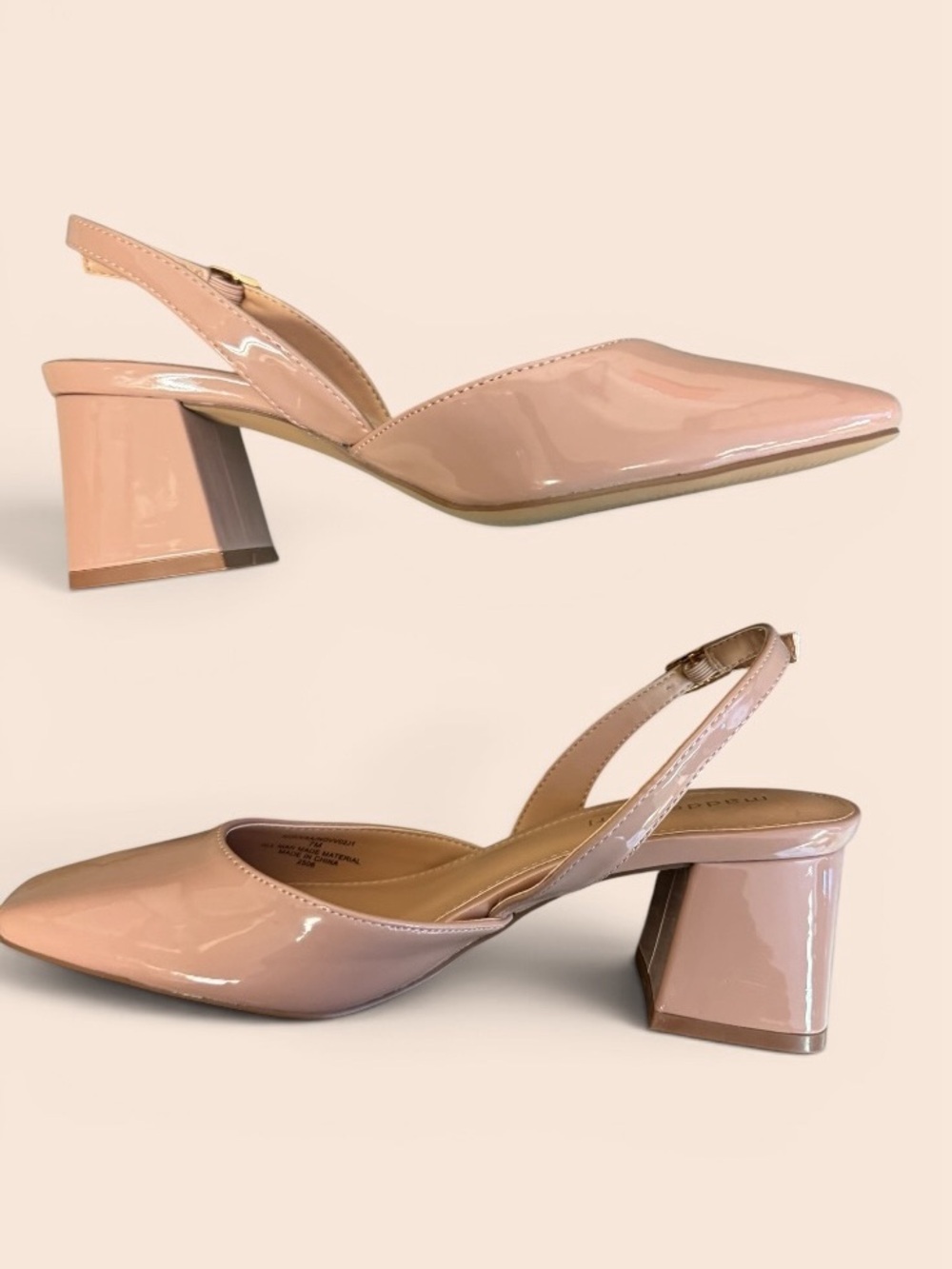 Madden Girl Novvaa Slingback Back Block Heel Blush Patent Size 7 - Picture 16 of 16